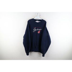 Vintage 90s Chalk Line Mens XL Cleveland Indians Chief Wahoo Faded Sweatshirt